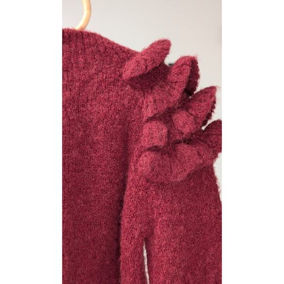 Misha & puff Boucle Ruffle Sweater - Cranberry | 4-5T - Picture 8 of 10